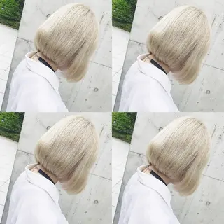 ショート カラー ヘアアレンジ TAKUMAブリーチ /切りっぱなし🪽のヘアスタイル