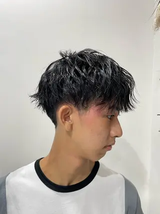 パーマ メンズ ボブモデル募集/ 青木亮太郎のヘアスタイル