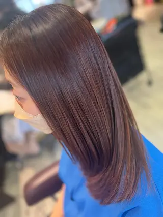 ロング 【南草津】髪質改善 ヘナカラー＆縮毛矯正のヘアスタイル