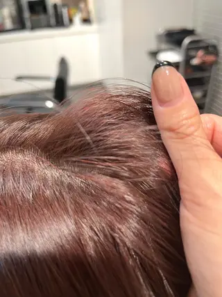 ミディアム カラー 細田 碧のヘアスタイル