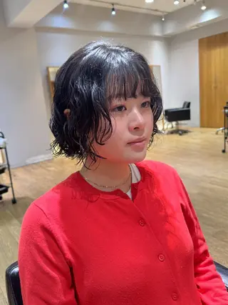 ショート カラー パーマ 大橋 芽衣のヘアスタイル