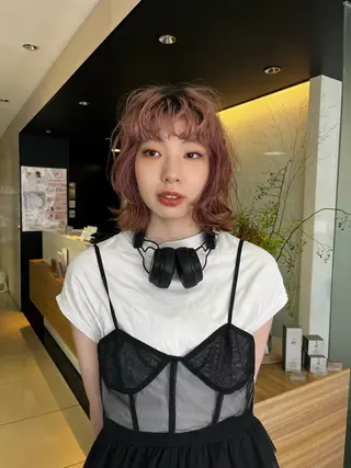 ショート カラー ヘアアレンジ レイヤーカット/ブラ ウンカラー/河野凜のヘアスタイル