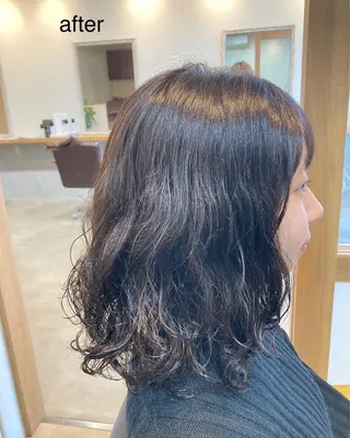 ミディアム パーマ 三島 有佳里のヘアスタイル