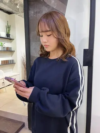 ミディアム カラー 友輝 /札幌美容師のヘアスタイル