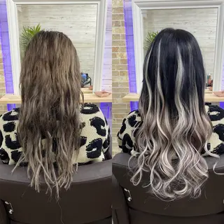 ロング カラー ヘアアレンジ アイブロウ LAVENDIA 初音のヘアスタイル