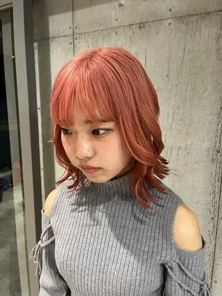 ミディアム カラー ヘアアレンジ ボブ×艶カラー 特化・リクト💥のヘアスタイル
