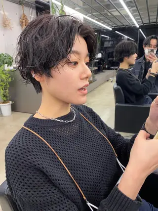 ショート パーマ 似合わせカット レイヤー/ボブのヘアスタイル