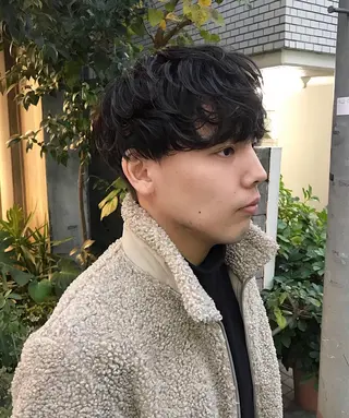 ショート パーマ メンズ 木村陸弥🌿似合わせ 再現性メンズヘアのヘアスタイル