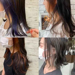 カラー ヘアアレンジ イワタ マハ/ minim hairのヘアスタイル