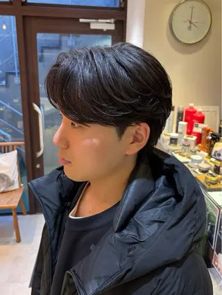 ショート パーマ メンズ カルマパーマ韓国ヘア shiryuのヘアスタイル