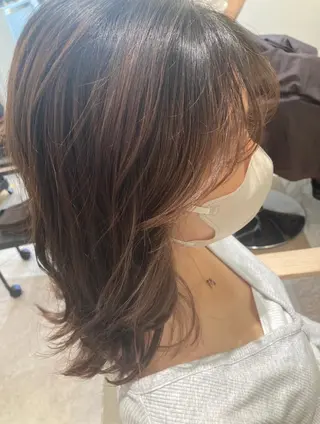 ロング カラー 横浜似合わせ顔まわり カット／長谷川のヘアスタイル