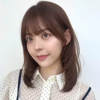 ミディアム カラー 顔まわり🥨レイヤー /透明感/水口舞奈のヘアスタイル
