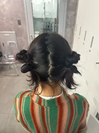 ミディアム カラー ヘアアレンジ MOMO艶髪 🩵モテカラーのヘアスタイル