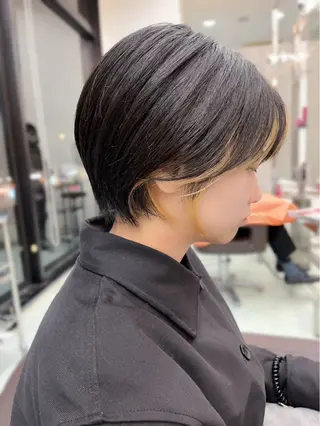 ショート カラー 新井優馬｜縮毛矯正/ 地毛風ストレートのヘアスタイル