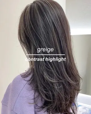 ロング カラー レイヤーカット/ ハイライト　千咲季のヘアスタイル
