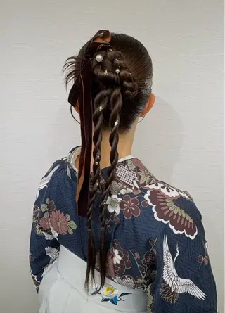 ロング YUMEYAKATA 五条店のヘアスタイル