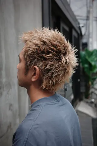 ショート カラー メンズ ニュアンスパーマ/ メンズカット田島勇樹のヘアスタイル