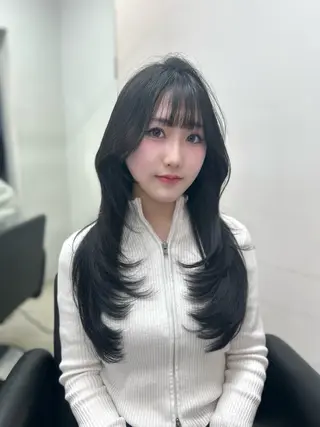 ロング 心斎橋l大人韓国ヘア レイヤー×艶カラーのヘアスタイル