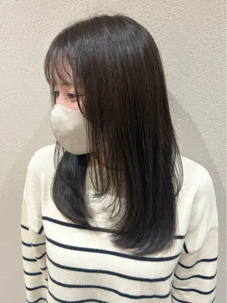 セミロング カラー レイヤーカット☆顔ま わりカット＊田村りおのヘアスタイル