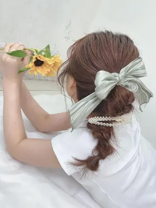 セミロング カラー ヘアアレンジ マツエク・マツパ 透明感カラー🫧ヘア セット🫧松本菜月の眉毛・アイブロウイメージ