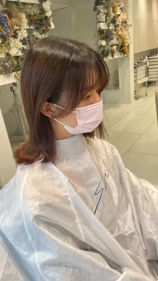 ミディアム ハッシュカット 暖色カラー/伊藤菜月のヘアスタイル