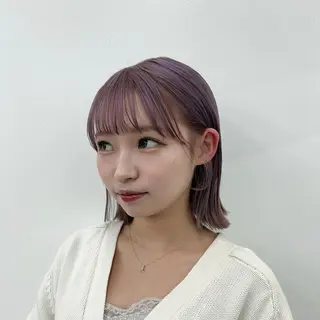 ミディアム カラー レイヤー/ボブ/透明 感カラー/佐藤奈由のヘアスタイル