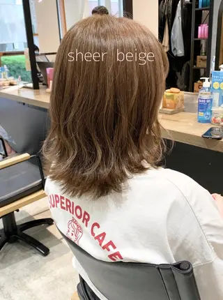 ミディアム カラー ヘアアレンジ 似合わせレイヤー/ 美髪縮毛矯正/ミナエのヘアスタイル