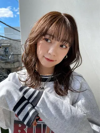 ミディアム ☁️かずき☁️青.紫 推し活カラー💫のヘアスタイル