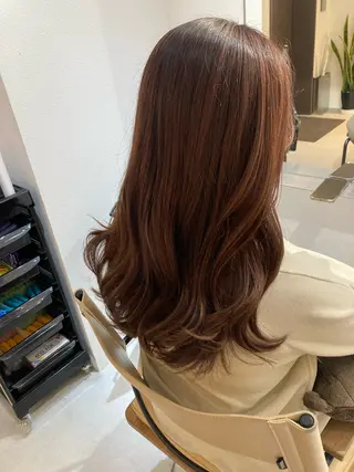セミロング ✨色持ちの良い艶 カラー✨蟹江真世のヘアスタイル