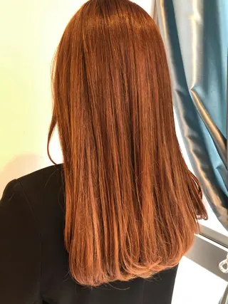 ロング カラー 縮毛矯正 髪質改善 韓国風レイヤー 吉田のヘアスタイル