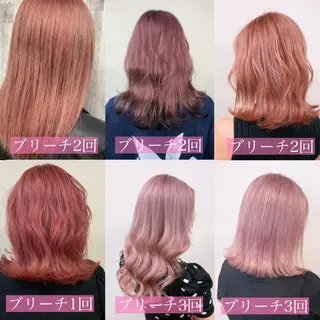 ミディアム カラー 渋谷🤍ブリーチ エクステ🤍アミルのヘアスタイル