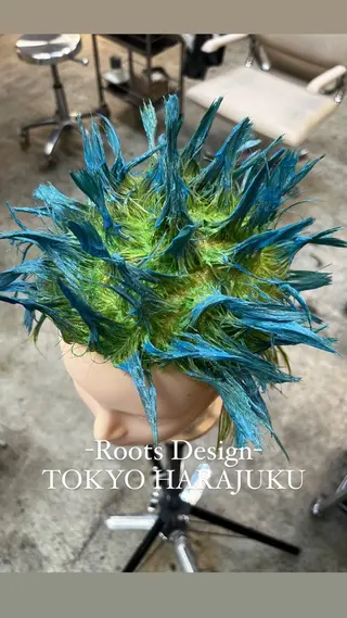 カラー ウルフ/レイヤー/ ブリーチカラーのヘアスタイル