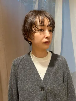 ショート 大人可愛い♡コテ巻き パーマ🌼杉田 萌恵のヘアスタイル