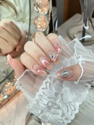 ネイル 23時まで❤︎韓国、 ワンホンネイルのネイルデザイン