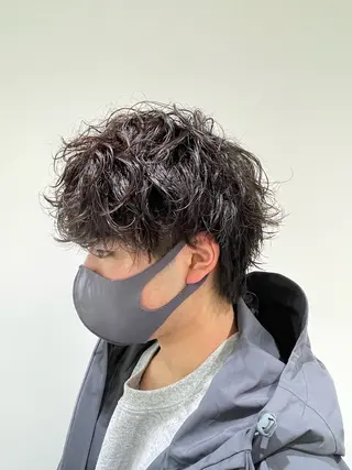 ショート パーマ 【シャドウパーマ センターパート】義心のヘアスタイル