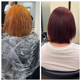 ショート け んブリーチ縮毛矯正のヘアスタイル