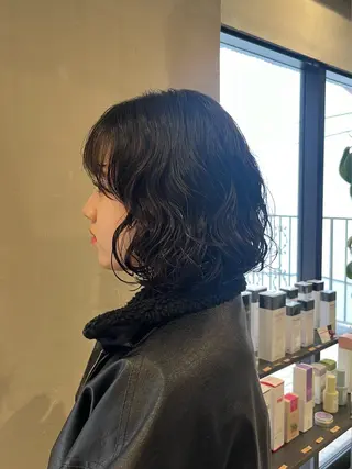 ミディアム パーマ みわ/博多 ブリーチ/メンズヘアのヘアスタイル