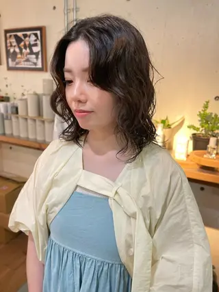 ミディアム パーマ YUKI 新宿カット パーマ/カラーのヘアスタイル