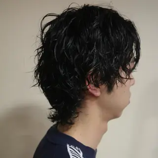 ミディアム パーマ メンズ 浅岡 昭汰のヘアスタイル