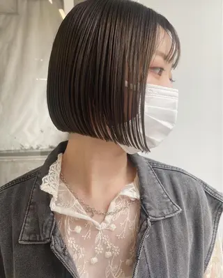 ショート カラー センターパート/ 暖色カラーayuのヘアスタイル