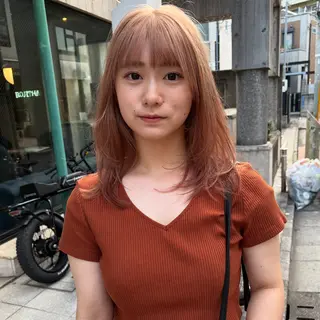 セミロング カラー ヘアアレンジ ハイトーン/美髪矯正 🍃大江拓実のヘアスタイル