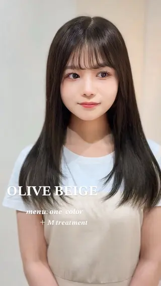 セミロング カラー ワンホン×髪質改善 つのーか🩶‪🫧のヘアスタイル