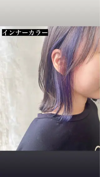 ミディアム カラー 佐々木  まゆかのヘアスタイル