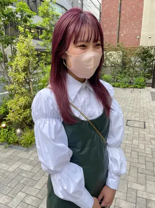 ロング カラー mei|顔まわり ×透明感カラーのヘアスタイル