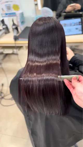 ロング カラー お悩み改善 黄金比みくのヘアスタイル