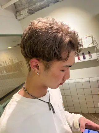 ショート カラー メンズ パーマ/縮毛矯正/ LUVISM佐藤里咲のヘアスタイル