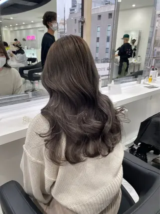 セミロング カラー 渋谷人気1位✨カラー 縮毛、髪質改善のヘアスタイル