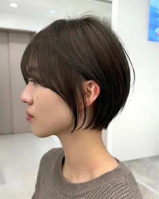 ショート ショートヘア くすみカラー、大場猛のヘアスタイル