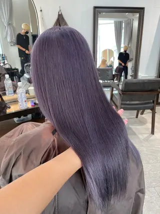 ミディアム カラー パーマ ヘアアレンジ ブリーチカラー🤍 颯馬🐈‍⬛のヘアスタイル