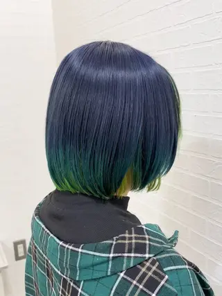 ミディアム カラー 推しカラー💫 ブリーチ💫若菜覚のヘアスタイル